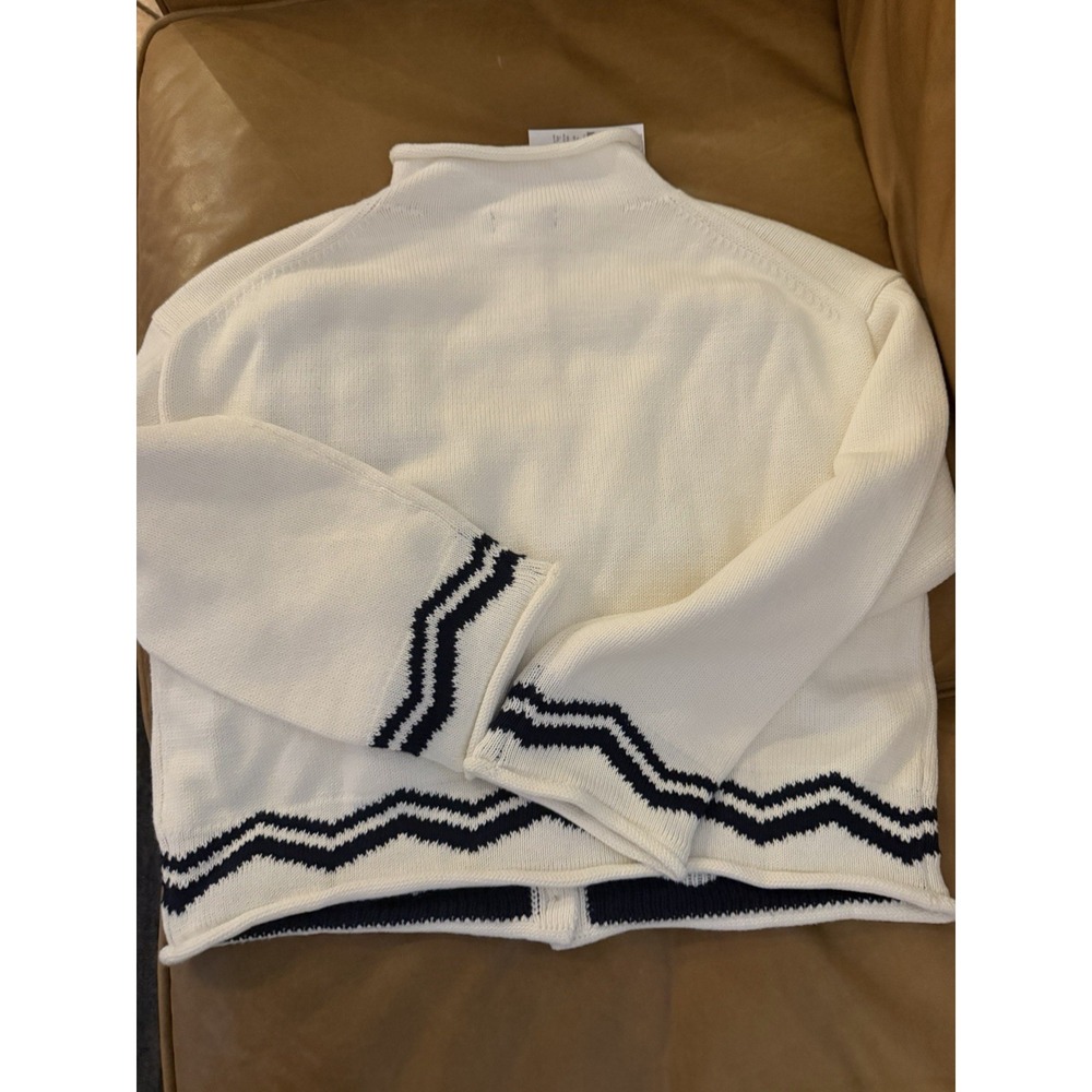 J. Crew S 2025 Rollneck™ cardigan with lobster intarsia CT963 $198 - Picture 7 of 8